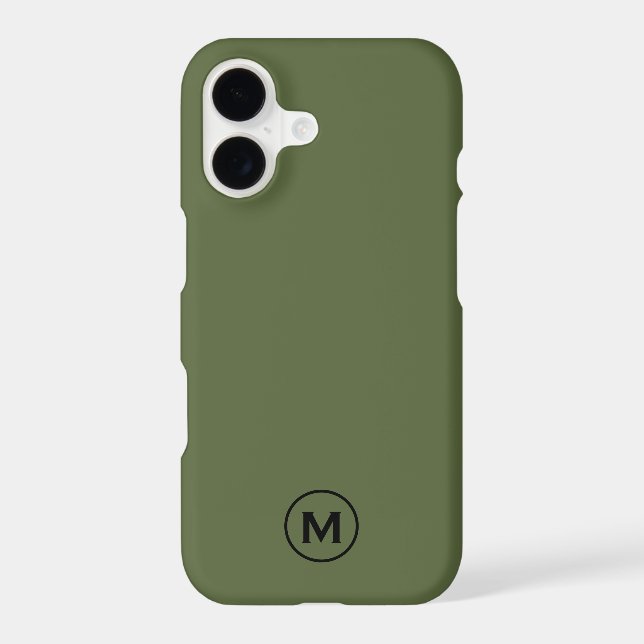Minimal Olive Green Classic Monogram Samsung Galaxy S21 Case (Back)