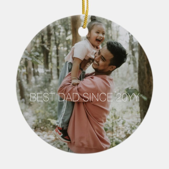 Minimal One Photo  Ceramic Ornament (Front)