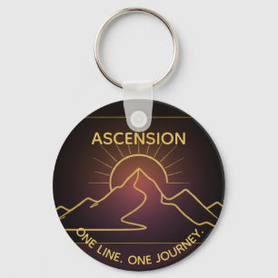 Minimal One-Stroke Mountain Ridge   Sunrise Line Key Ring