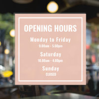 Minimal Opening Hours Pink
