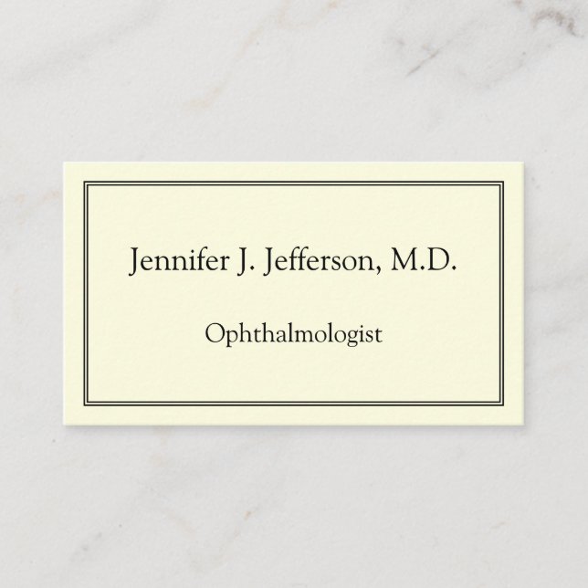 Minimal Ophthalmologist Business Card (Front)