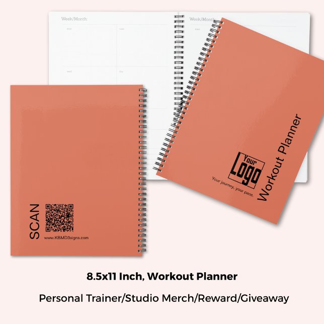 Minimal Orange Black Logo Motto Fitness Workout Planner (8.5x11 Inch, Minimal Orange Black Logo Motto Fitness Workout Planner)