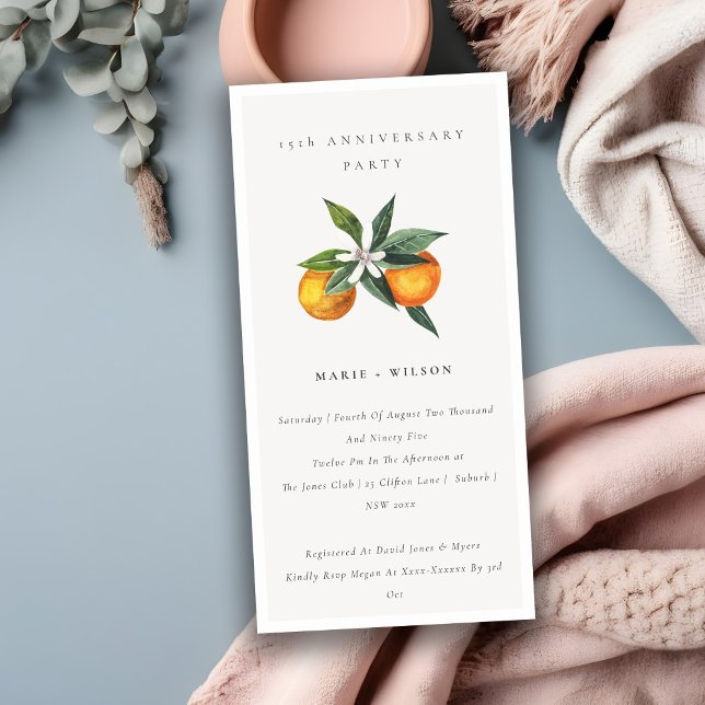 Minimal Orange Boho Any Year Anniversary Invite (Creator Uploaded)