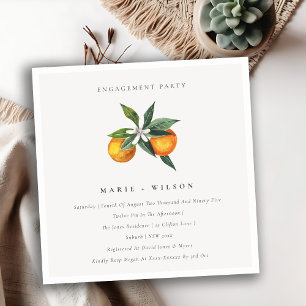 Minimal Orange Boho Botanical Engagement Invite