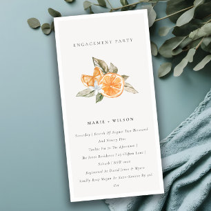 Minimal Orange Boho Botanical Engagement Invite