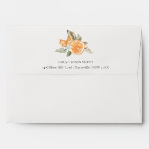 Minimal Orange Botanical Boho Foliage Address Envelope