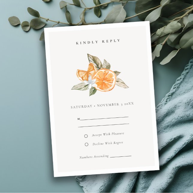 Minimal Orange Botanical Boho Wedding RSVP (Creator Uploaded)