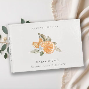 Minimal Orange Foliage Boho Foliage Bridal Shower Guest Book
