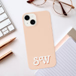 Minimal Orange Retro Initial Monogram iPhone 14 Case<br><div class="desc">Minimal Orange Retro Initial Monogram iPhone Case</div>