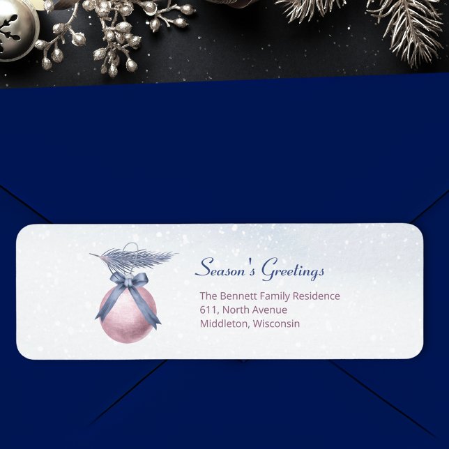 Minimal Ornament Return Address – Winter Holiday Label (Creator Uploaded)