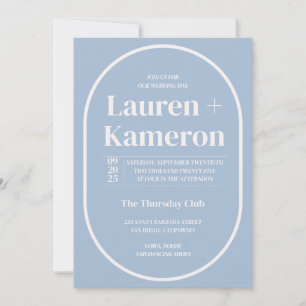 Minimal Oval Wedding  Invitation