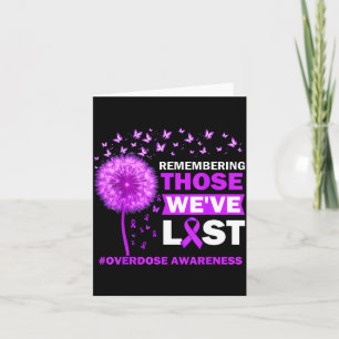 Minimal Overdose Awareness Purple Ribbon Memorial Card