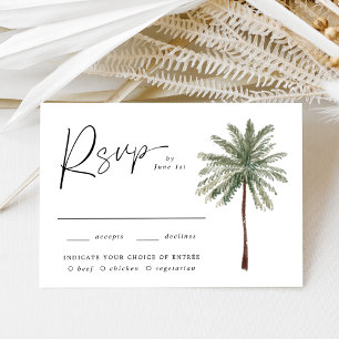 Minimal Palm Tree Meal Choice  RSVP Card