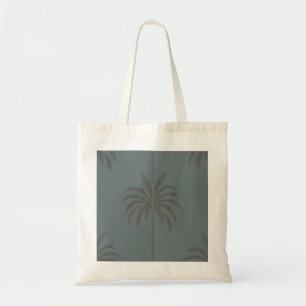 Minimal Palm Tree Pattern Blue Grey Tropical  Tote Bag