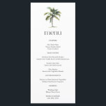 Minimal Palm Tree Tropical Beach Wedding Menu<br><div class="desc">Mimimal Tropical Beach Wedding Menu featuring a hand painted palm tree. Customise your own wedding menu using the template provided.</div>