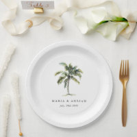 Minimal Palm Tree Tropical Beach Wedding