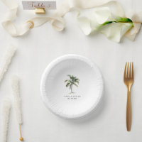 Minimal Palm Tree Tropical Beach Wedding