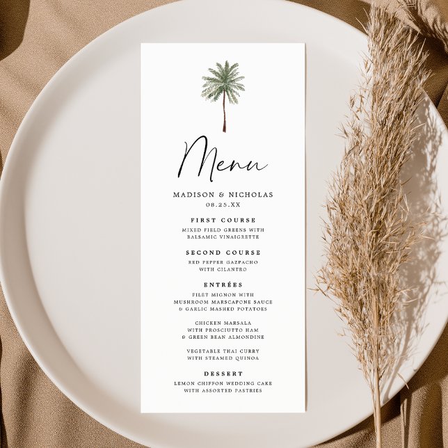 Minimal Palm Tree Wedding Menu (Creator Uploaded)