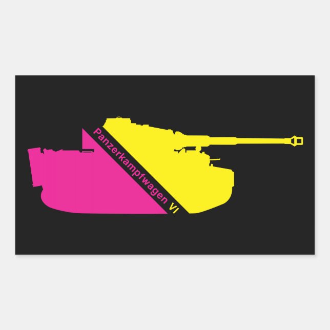 Minimal Panzerkampfwagen VI, magenta-yellow Rectangular Sticker (Front)