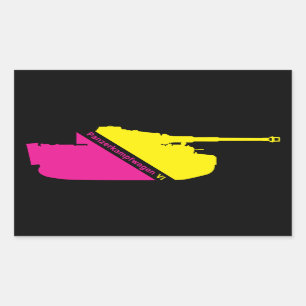 Minimal Panzerkampfwagen VI, magenta-yellow Rectangular Sticker