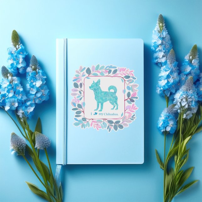 Minimal Pastel blue chihuahua Silhouette sticker (Creator Uploaded)