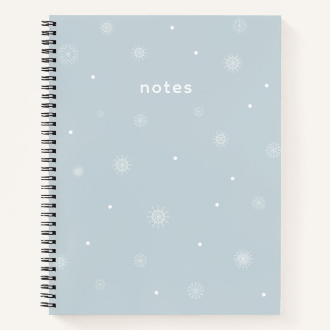 Minimal Pastel Blue Winter Personalised Notebook (Front)