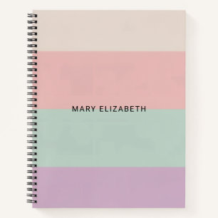 Minimal Pastel Color Block Personalized Notebook