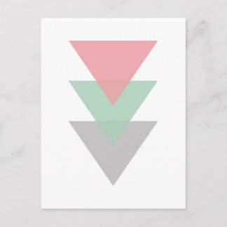 Minimal Pastel Coloured Trio Of Triangles Postcard