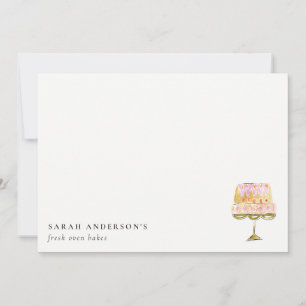 Minimal Pastel Colourful Watercolor Cake Bakery Card