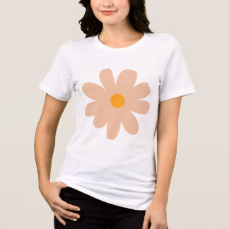 Minimal Pastel Daisy Flower – Cute Retro Aesthetic Tri-Blend Shirt