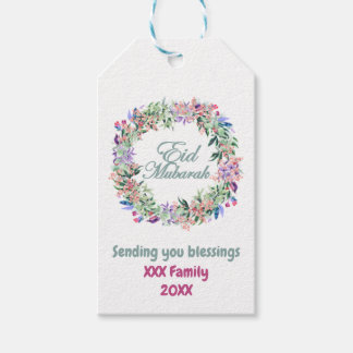 Minimal Pastel Floral Eid Mubarak Personalised Gift Tags