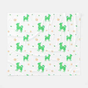 Minimal Pastel green chihuahua Silhouette blanket