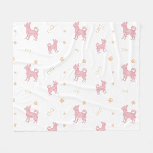 Minimal Pastel pink chihuahua Silhouette blanket