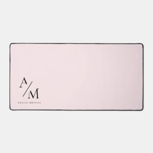 Minimal Pastel Pink Initial & Personalised  Desk Mat