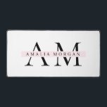 Minimal Pastel Pink Initial & Personalised  Desk Mat<br><div class="desc">"Enhance your workspace with our Monogram Pink Initial Personalised Desk Mat. This elegant desk accessory features a chic pink background and a customisable initial, adding a touch of sophistication to any desk. Made from high-quality materials, this desk mat provides a smooth, comfortable surface for writing, typing, and other activities, while...</div>