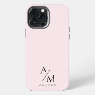 Minimal Pastel Pink Initial & Personalised iPhone 13 Pro Max Case