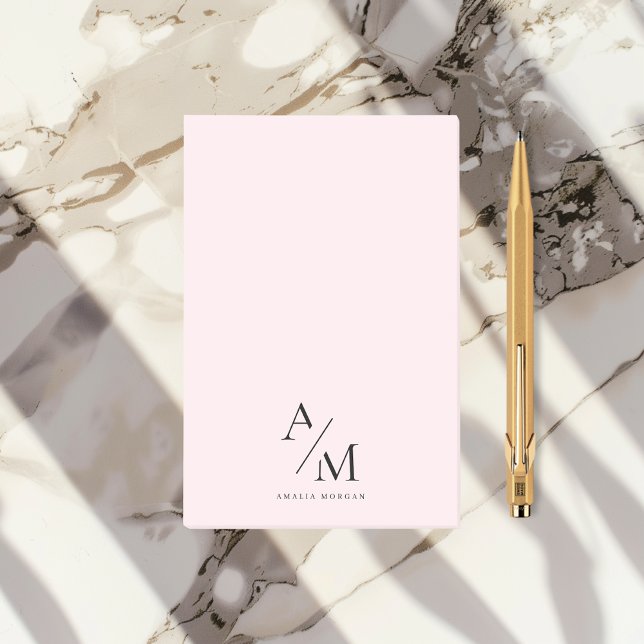 Minimal Pastel Pink Initial & Personalised Post-it Notes (Creator Uploaded)