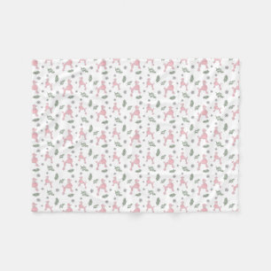 Minimal Pastel Pink poodle Silhouette Blanket