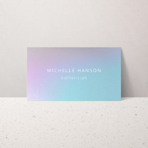 Minimal Pastel Purple Turquoise Salon Business Card