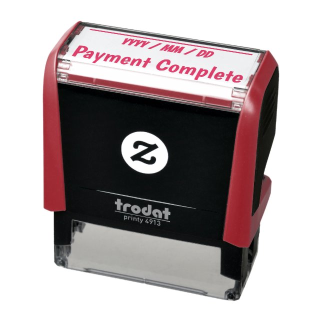 Minimal "Payment Complete" Rubber Stamp (Product)
