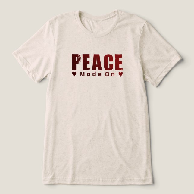 Minimal Peace T-Shirt – Peace & Love Graphic  Tri-Blend Shirt (Design Front)