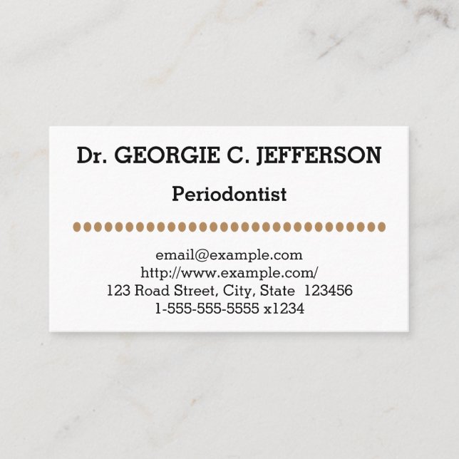 Minimal Periodontist Business Card (Front)