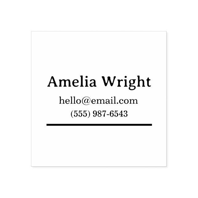 Minimal Personal Address Stamp Name, Email & Phone (Imprint)
