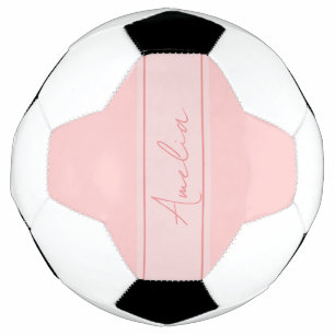 Minimal Personalised Blush Pink Soccer Ball
