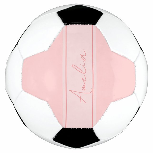 Minimal Personalised Blush Pink Soccer Ball (Front)