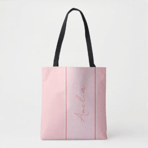Minimal Personalised Blush Pink Tote Bag