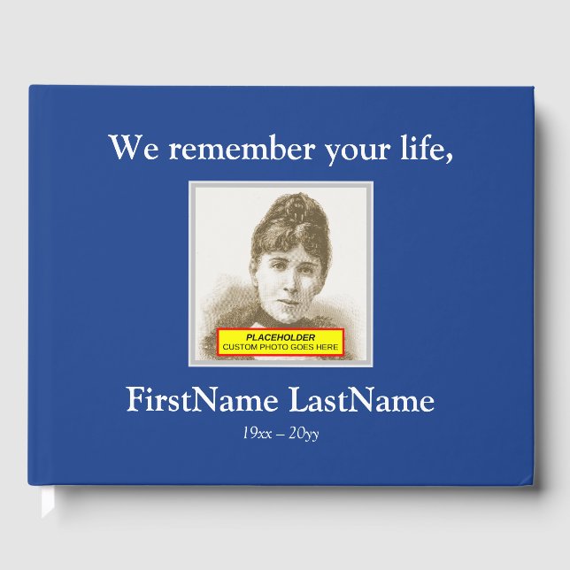 Minimal, Personalised Funeral Guest Book (Front)