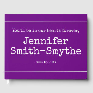 Minimal & Personalised Funeral/Memorial Guestbook