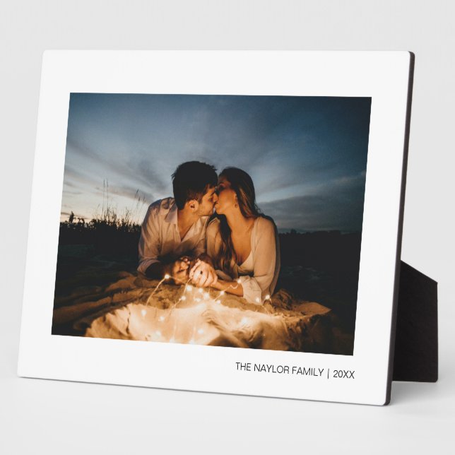 Minimal Personalised Photo Plaque with Easel (Side)