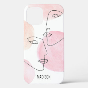 Minimal Personalised Pink iPhone 12 Case